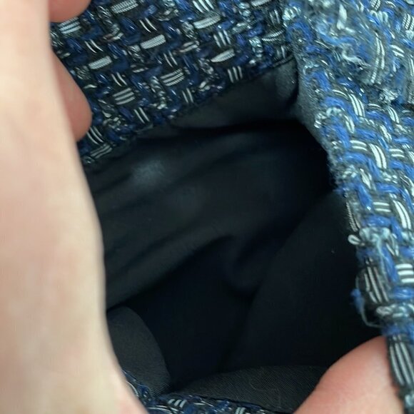 Ann Taylor Petite Jacket Coat Open Front Fringe Blue Gray Size Large Petite LP - Picture 15 of 17